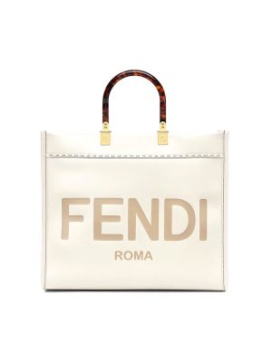 White FENDI SUNSHINE Medium Tote Bag