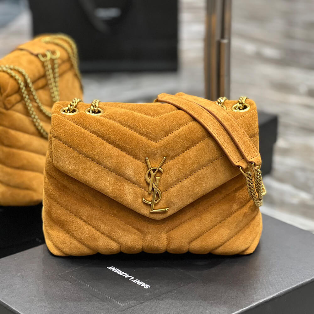 LOULOU SMALL CHAIN BAG IN QUILTED SUEDE - Image 2