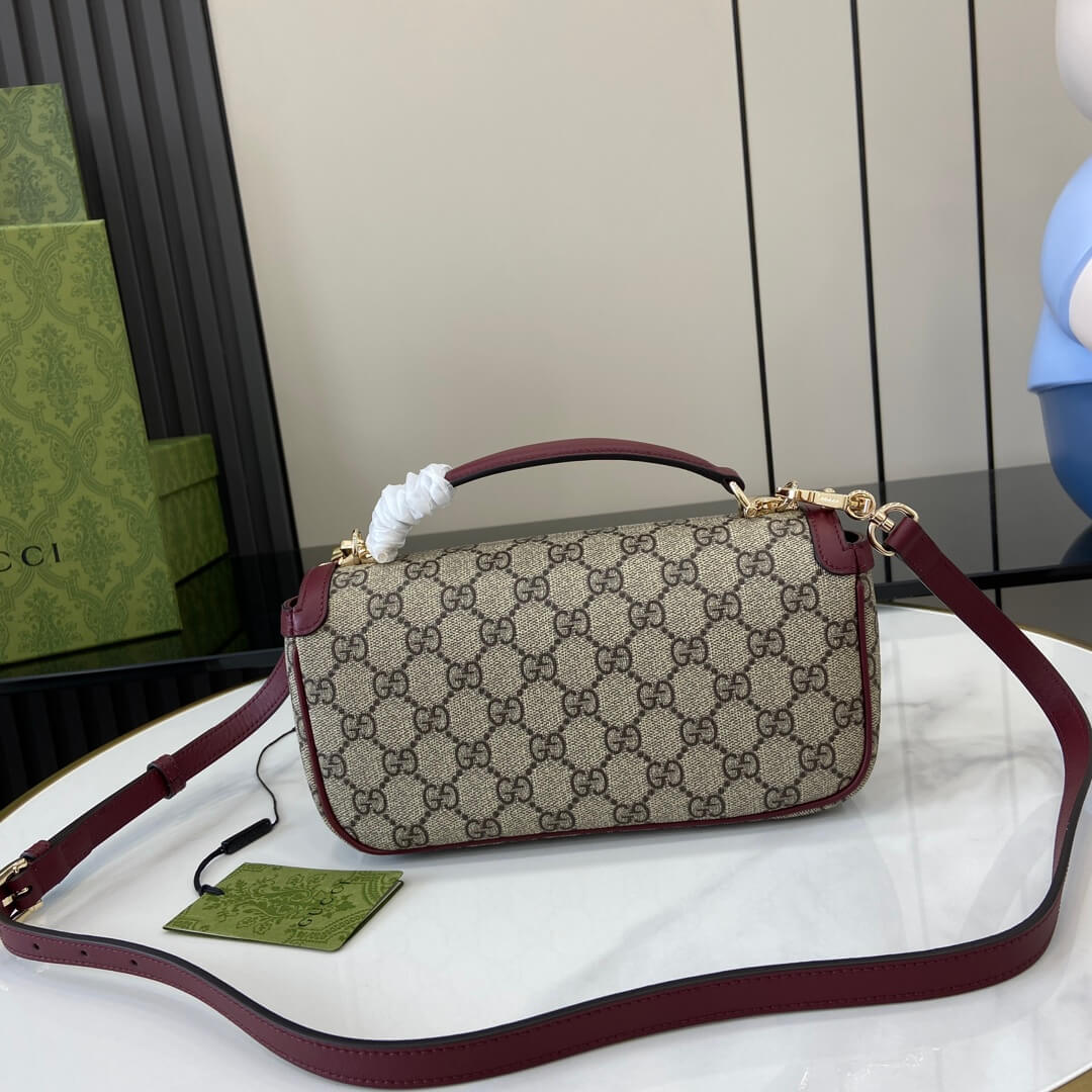 Dark Brown Gucci Horsebit 1955 Soft small top handle bag - Image 4
