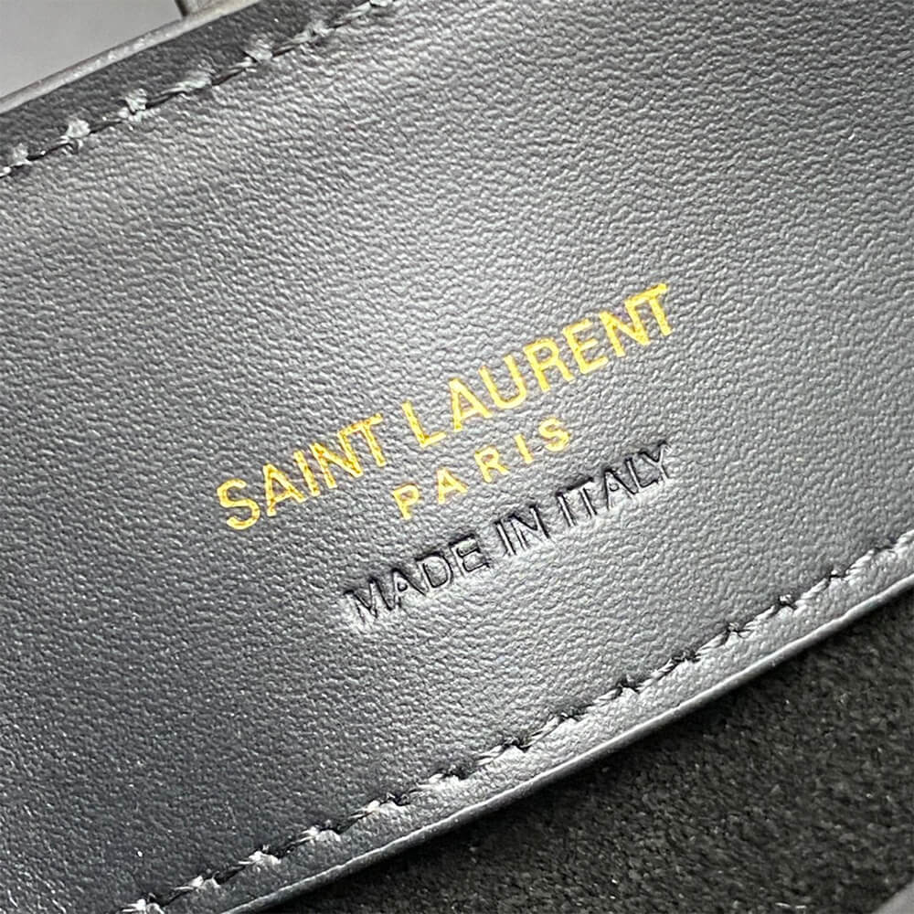 BLACK YSL LE 37 mini in shiny leather - Image 7